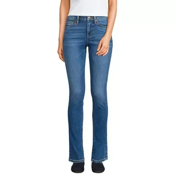 Женские джинсы узкого кроя со средней посадкой Lands' End Recover, цвет Indigo Tide Blue