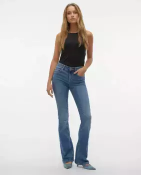 Женские джинсы Vaquero с расклешенными штанинами средней посадки Vero Moda, синий