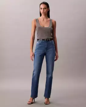 Женские джинсы Vaquero с высокой посадкой и прямым кроем Calvin Klein Jeans, синий