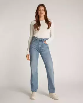 Женские джинсы Vaquero Straight fit с высокой посадкой Calvin Klein Jeans, светло-голубой