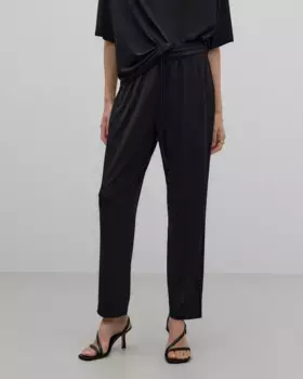 Женские джоггеры из переработанного полиэстера с эластичной талией Adolfo Dominguez, черный