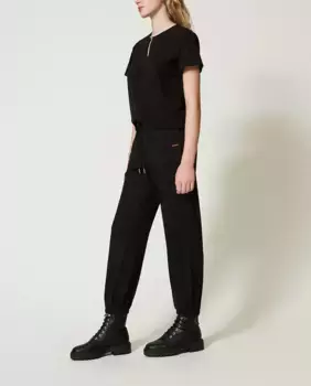 Женские джоггеры из плюша Twinset, черный