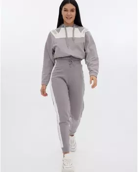 Женские джоггеры с контрастными полосками по бокам Inside, темно-серый