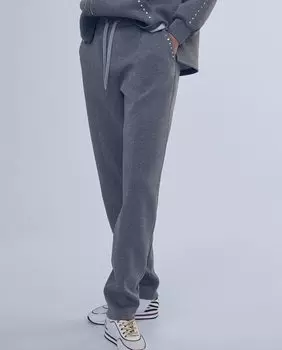 Женские джоггеры с кружевной отделкой и серебряными заклепками на карманах Lola Casademunt, серый