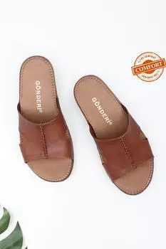 Женские ежедневные тапочки на танкетке Taba Gn 45774 GNDER(R), коричневый