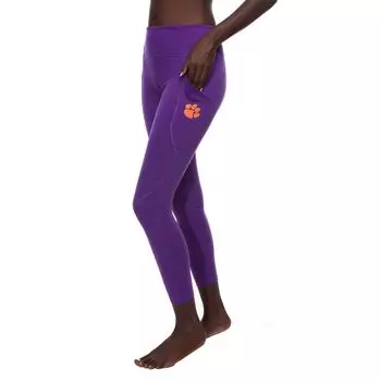 Женские фиолетовые леггинсы с карманами ZooZatz Clemson Tigers