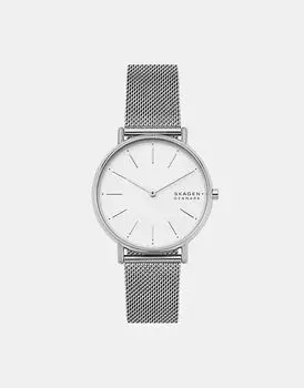Женские фирменные часы Skagen с двумя стрелками, нержавеющая сталь — СЕРЕБРЯНЫЕ