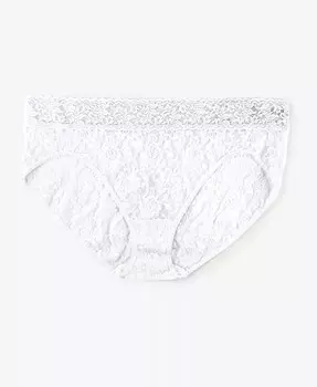 Женские фирменные кружевные французские трусы больших размеров Hanky Panky, белый