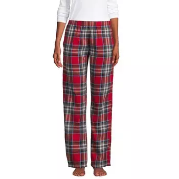Женские фланелевые пижамные брюки Lands' End, цвет Heritage Red Plaid
