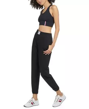 Женские флисовые брюки easy fit jogger Tommy Hilfiger, черный