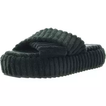 Женские флисовые сандалии на платформе с перекрещивающимися ремешками Free People, черный