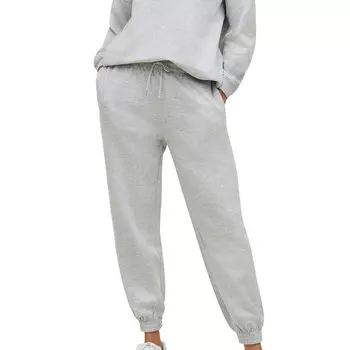 Женские флисовые спортивные штаны Ellos больших размеров с завязками на талии, цвет Heather Grey