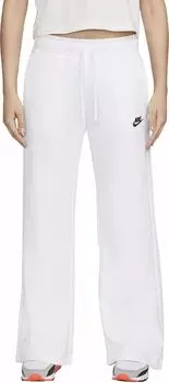 Женские флисовые спортивные штаны Nike Sportswear Club со средней посадкой и широкими штанинами, белый