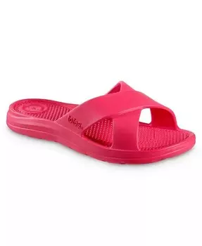 Женские формованные сандалии с перекрестными шлепанцами и повседневная одежда Totes, розовый