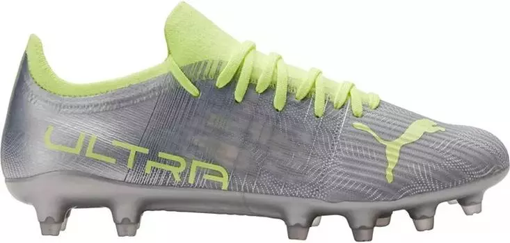 Женские футбольные бутсы Puma Ultra 3.4 FG, серебряный/зеленый