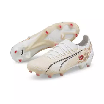 Женские футбольные бутсы PUMA x Liberty Ultra FG/AG PUMA, белый/черный/бежевый