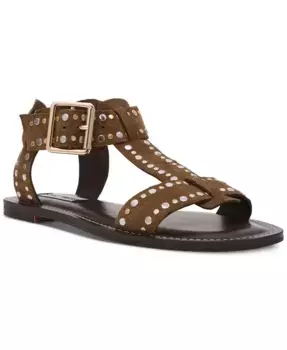 Женские гладиаторские сандалии Brazinn-S с шипами на плоской подошве Steve Madden, коричневый/бежевый