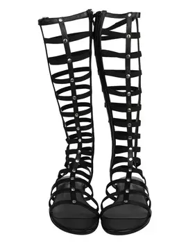 Женские гладиаторы из кожи наппа Stuart Weitzman на эластичной резинке, черный