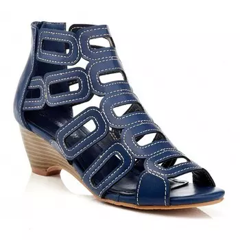 Женские гладиаторы на танкетке Генри Феррера S507 Henry Ferrera, темно-синий
