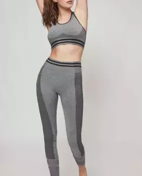 Женские гладкие бесшовные спортивные леггинсы Gisela, темно-серый