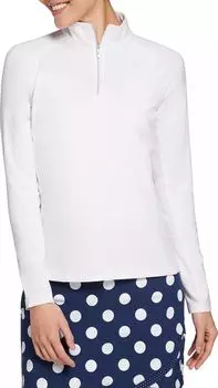 Женские гольфы Walter Hagen с длинным рукавом и молнией 1/4, УФ-защита, белый