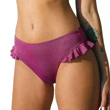 Женские хипстерские плавки бикини с рюшами CUPSHE, фиолетовый