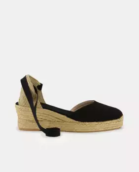 Женские хлопковые эспадрильи на танкетке - Esparteas Line Latouche, черный