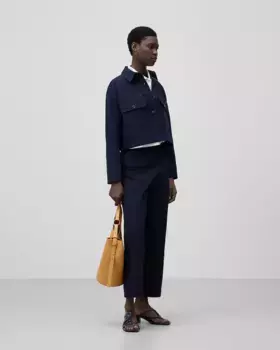 Женские хлопковые брюки-клеш до щиколотки Adolfo Dominguez, темно-синий