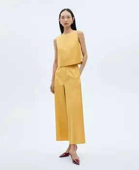 Женские хлопковые брюки-кюлоты MANGO, желтый