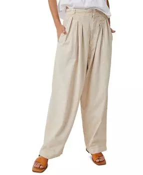 Женские хлопковые брюки с высокой посадкой lotta love Free People