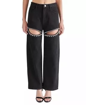 Женские хлопковые брюки Taylor Bedazzled Steve Madden, черный