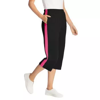 Женские хлопковые капри размера плюс с боковой полоской по бокам Woman Within, цвет Black Raspberry Sorbet