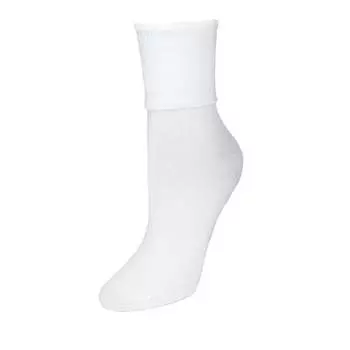 Женские хлопковые носки с отворотом большого размера Jefferies Socks, белый
