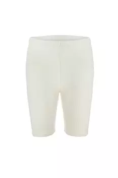 Женские хлопковые однотонные колготки выше колена в рубчик 424 TOLIN, крем