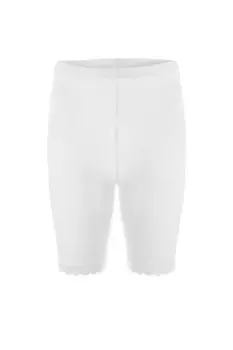 Женские хлопковые однотонные кружевные леггинсы 421 TOLIN, белый