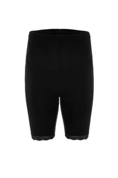 Женские хлопковые однотонные кружевные леггинсы 421 TOLIN, черный