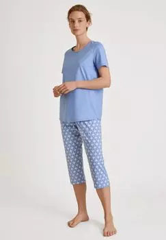 Женские хлопковые пижамы-капри Shell Nights из 2 предметов CALIDA, цвет Hydrangea Blue