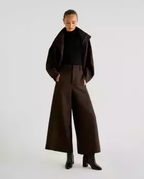 Женские хлопковые широкие брюки на молнии и пуговицах Scalpers, мультиколор