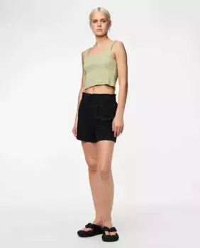 Женские хлопковые шорты Pieces, черный