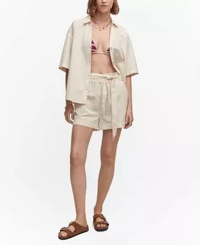 Женские хлопковые шорты с завязками MANGO