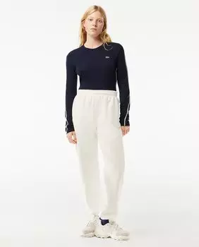 Женские хлопковые спортивные штаны для джоггеров Lacoste, белый