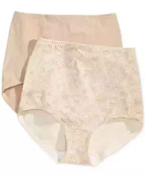 Женские хлопковые трусики с легким эффектом контроля живота, 2 шт., модель X037 Bali, коричневый/бежевый