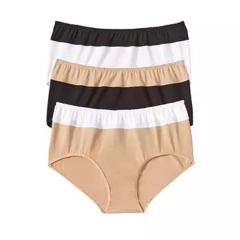 Женские хлопковые трусы больших размеров Comfort Choice, комплект из 3 шт., полноразмерные трусы с цветными блоками, цвет Assorted