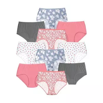 Женские хлопковые трусы больших размеров Comfort Choice, упаковка из 10 шт., цвет Rose
