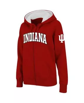 Женские худи Stadium Athletic Crimson Indiana Hoosiers с капюшоном и молнией во всю длину с арочным именем Colosseum