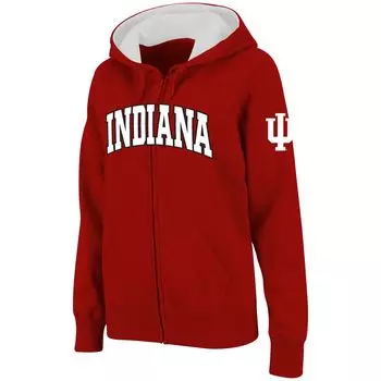 Женские худи Stadium Athletic Crimson Indiana Hoosiers с капюшоном и молнией во всю длину с арочным именем Colosseum
