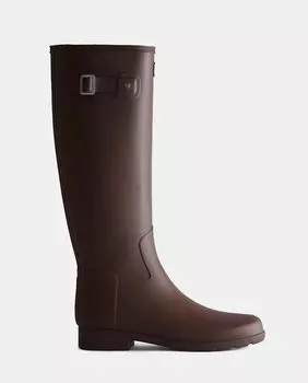 Женские изысканные высокие резиновые сапоги Hunter, коричневый