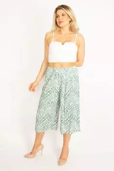 Женские капри большого размера из вискозной ткани зеленого цвета с эластичной резинкой на талии 65n34476 ans, зеленый