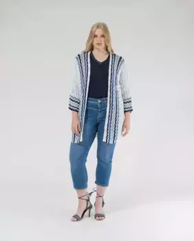 Женские капри-джеггинсы с кокеткой спереди October, синий