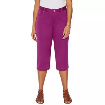 Женские капри из атласа стрейч Catherines больших размеров для миниатюрных размеров, цвет Berry Pink